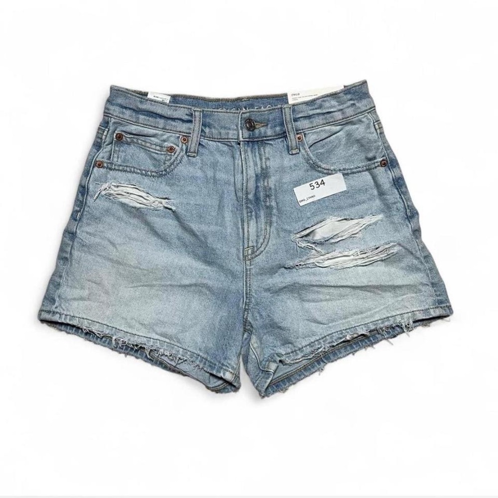 American Eagle NWT Highest Rise 90s Boyfriend Denim Shorts Distressed Size 4